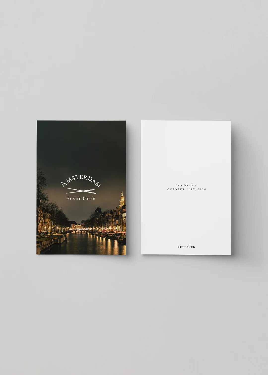 Amsterdam Sushi Club invitation mock-up